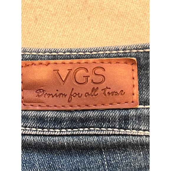 VGS Women Capri Jeans Blue Size 14 Stretchy Cotton Embroidered Pockets Mid-Rise - Picture 3 of 16